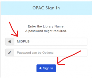 OPAC sign in